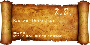 Kacsur Dorottya névjegykártya